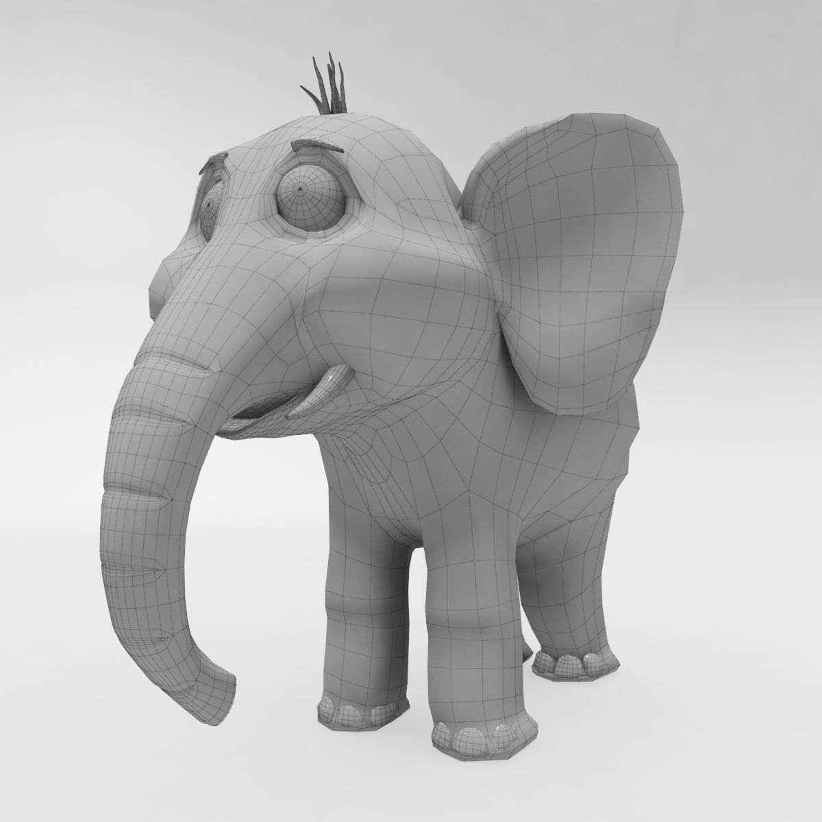 Elephant Low-poly 3D model_6