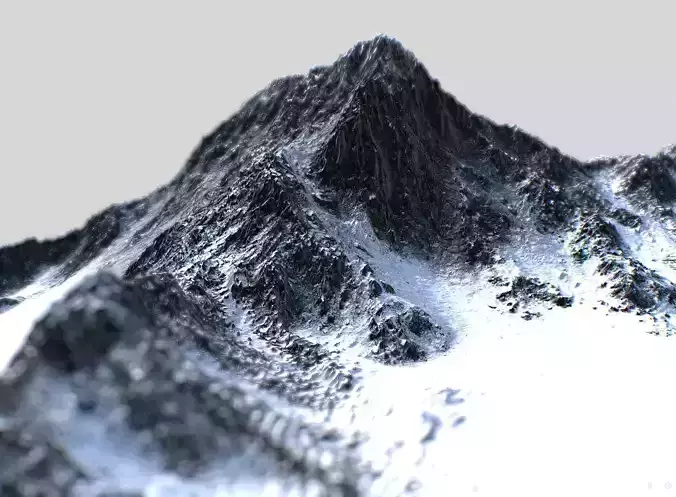 Low Poly PBR Mt Everest Low-poly 3D model