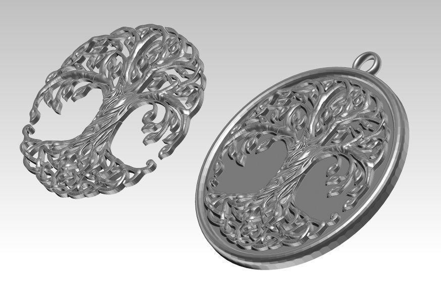 Tree of life pendant 3D print model_1