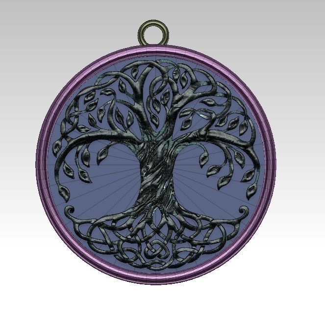 Tree of life pendant 3D print model_3
