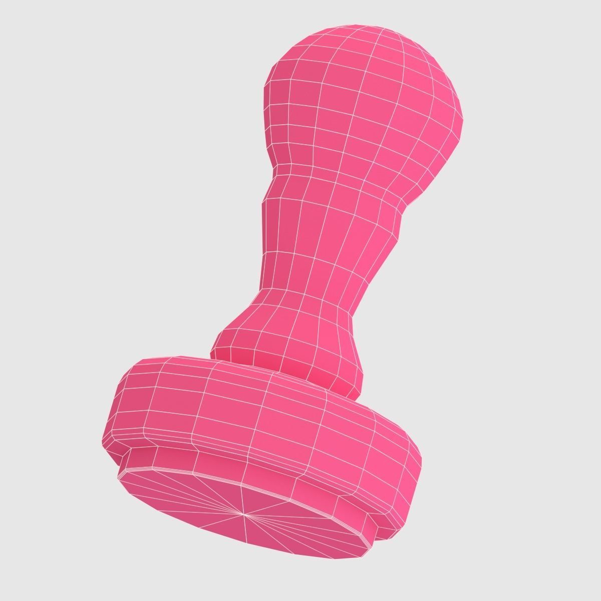 Round Rubber Stamp Low-poly 3D model_2