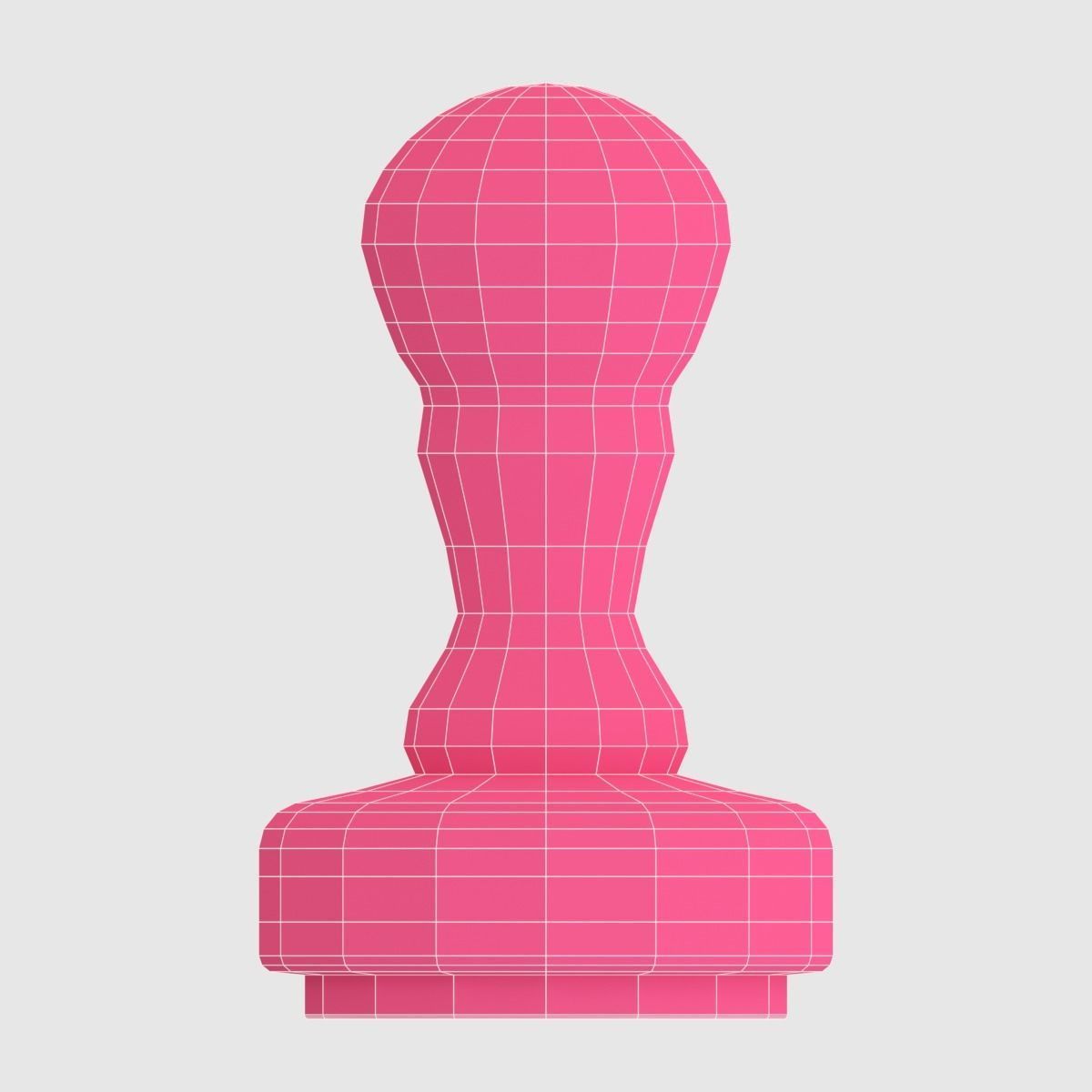 Round Rubber Stamp Low-poly 3D model_3