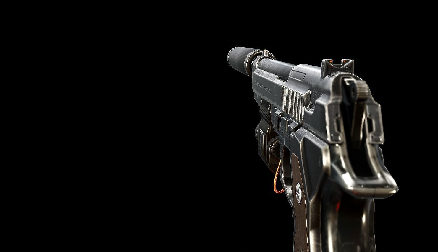 Pistol Beretta 92 Low-poly 3D model_3