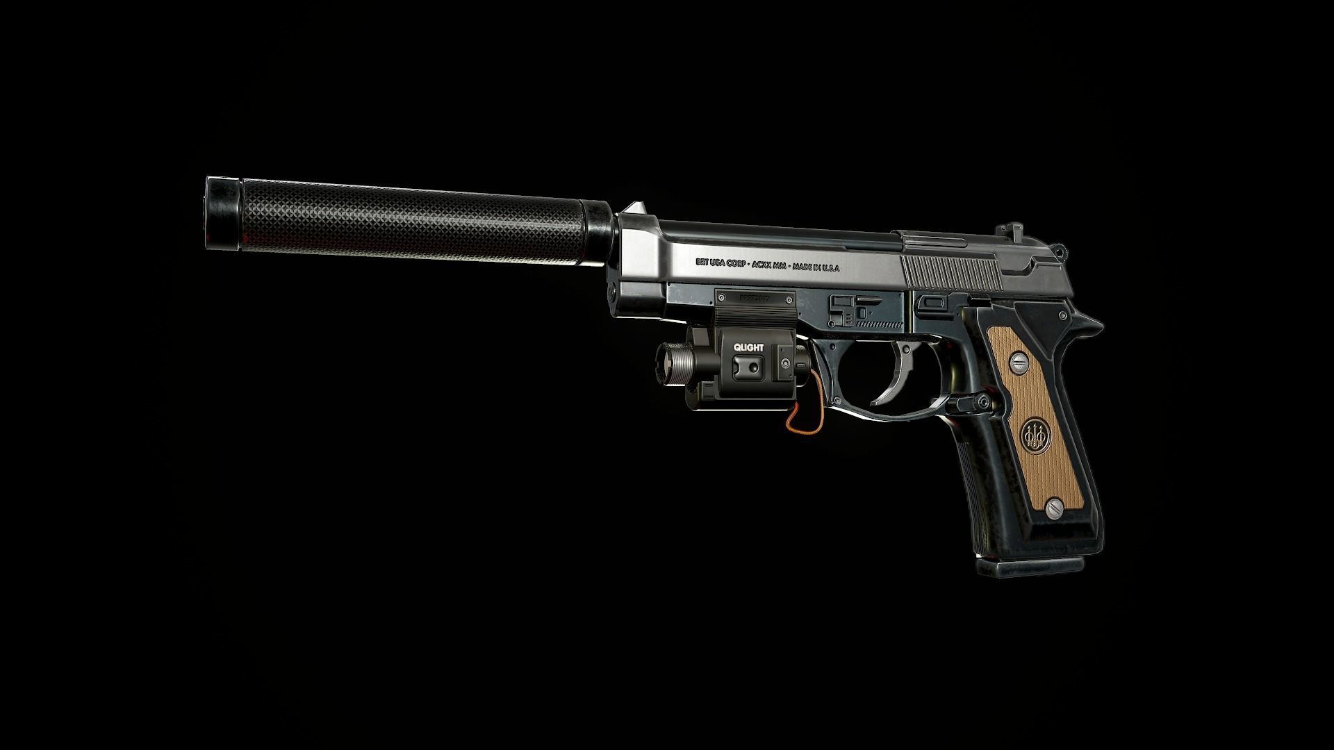 Pistol Beretta 92 Low-poly 3D model_13