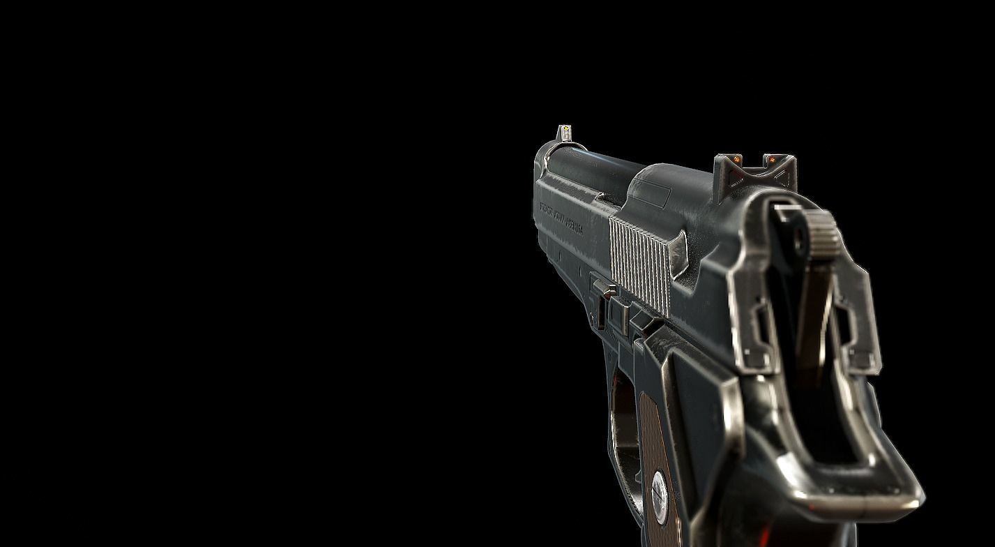 Pistol Beretta 92 Low-poly 3D model_9