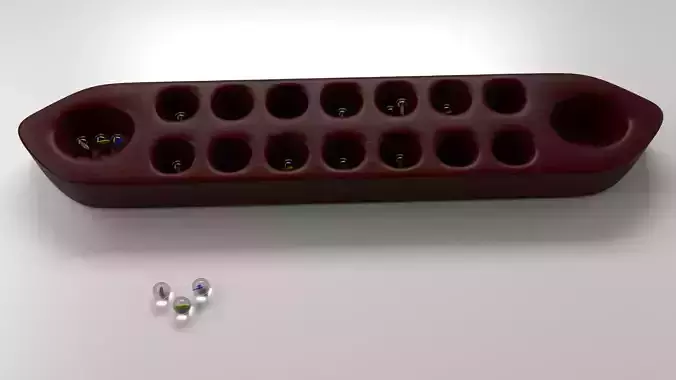 Traditional Congkak with Marbles