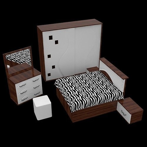 bedroom set 07 3D model