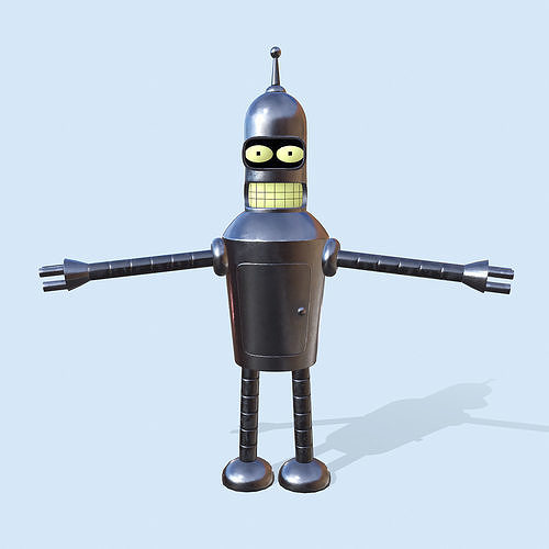 Robot Bender Low-poly 3D model