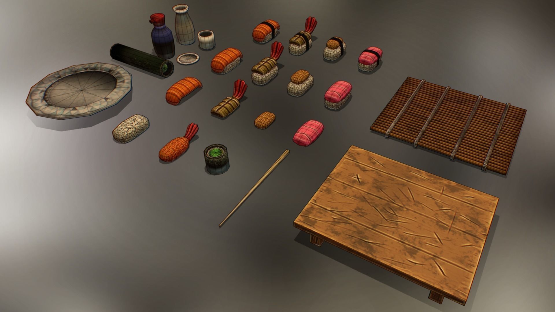 Sushi Pack Low-poly 3D model_4