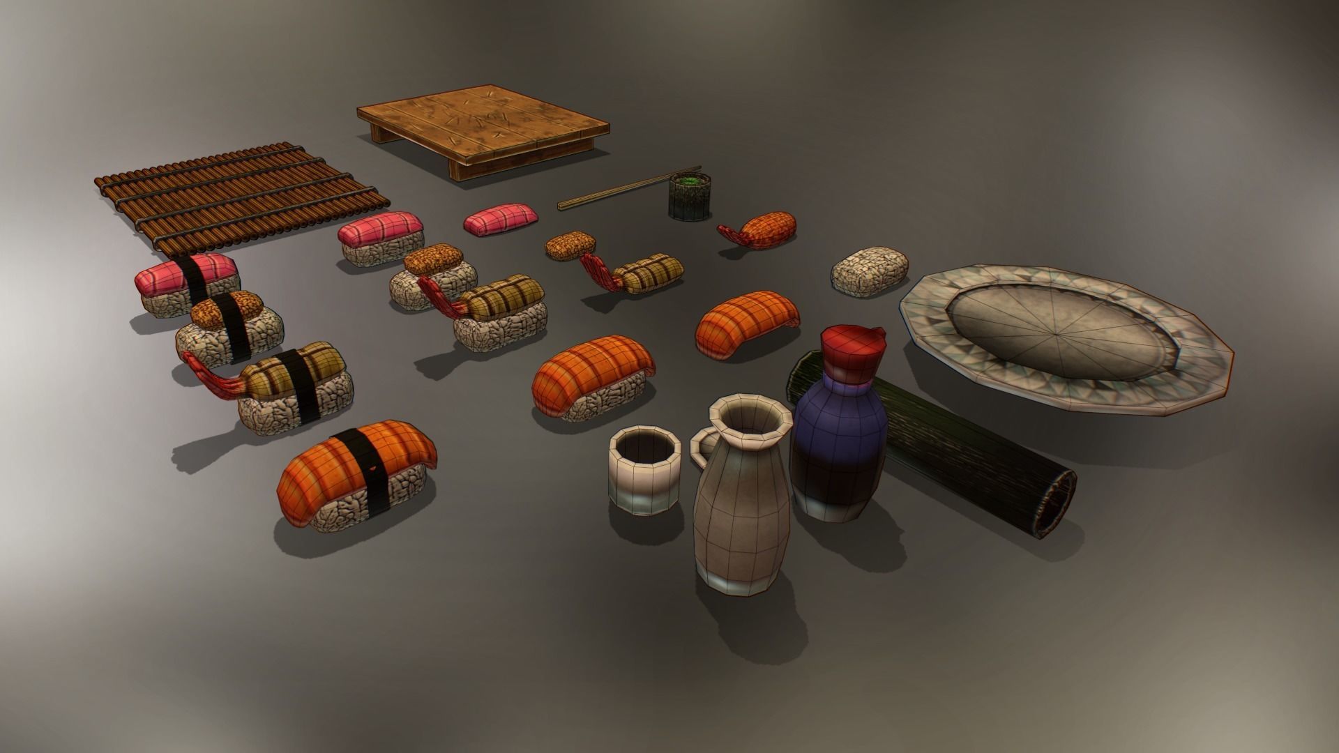 Sushi Pack Low-poly 3D model_6