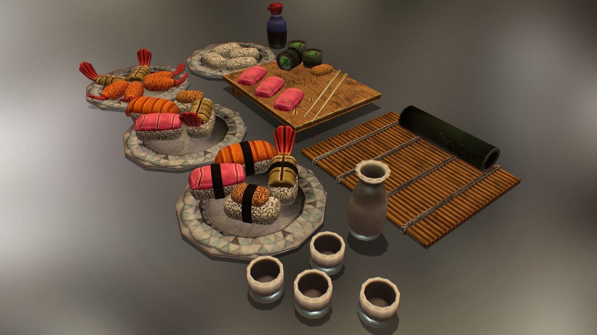 Sushi Pack Low-poly 3D model_9
