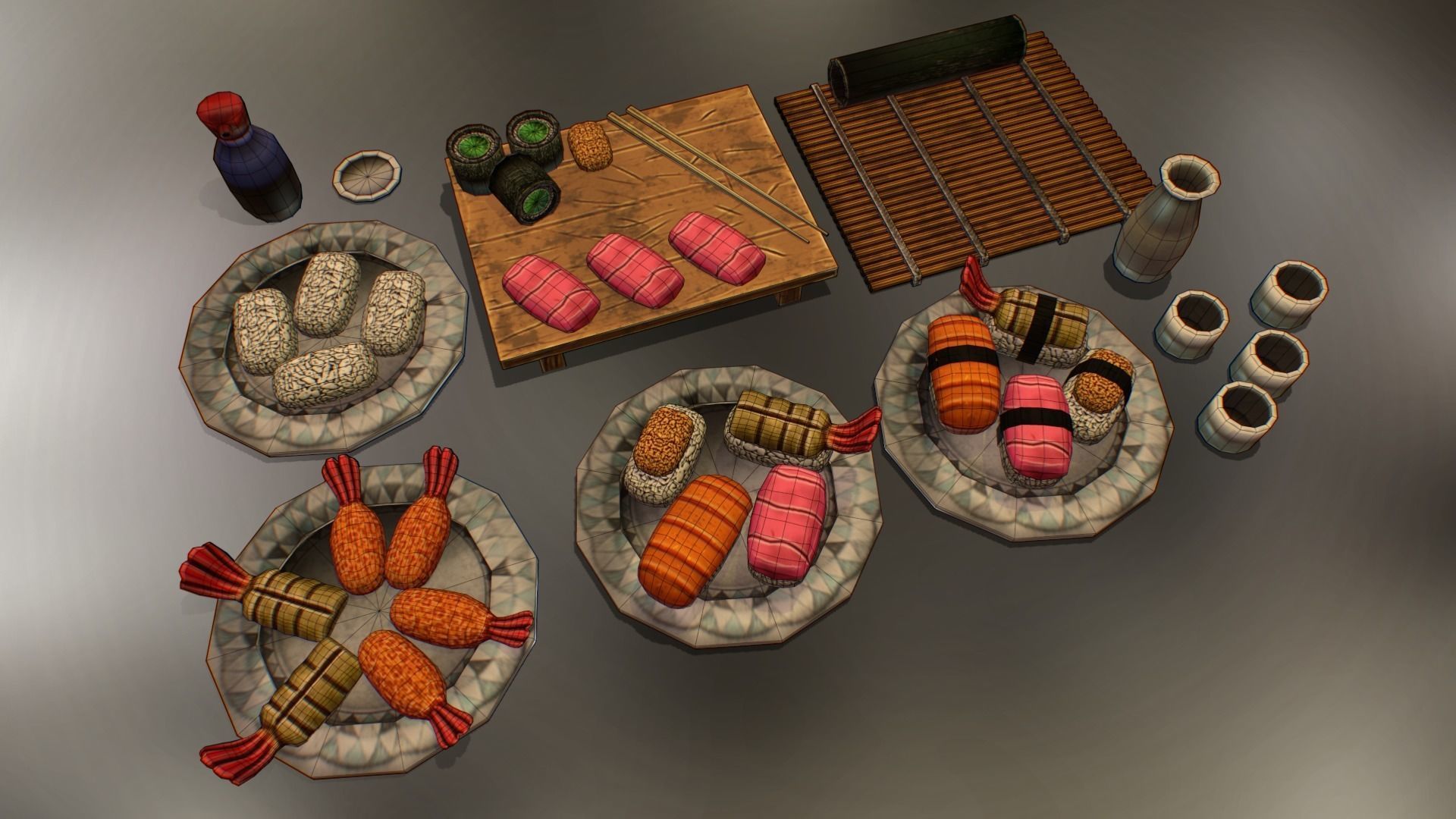 Sushi Pack Low-poly 3D model_8