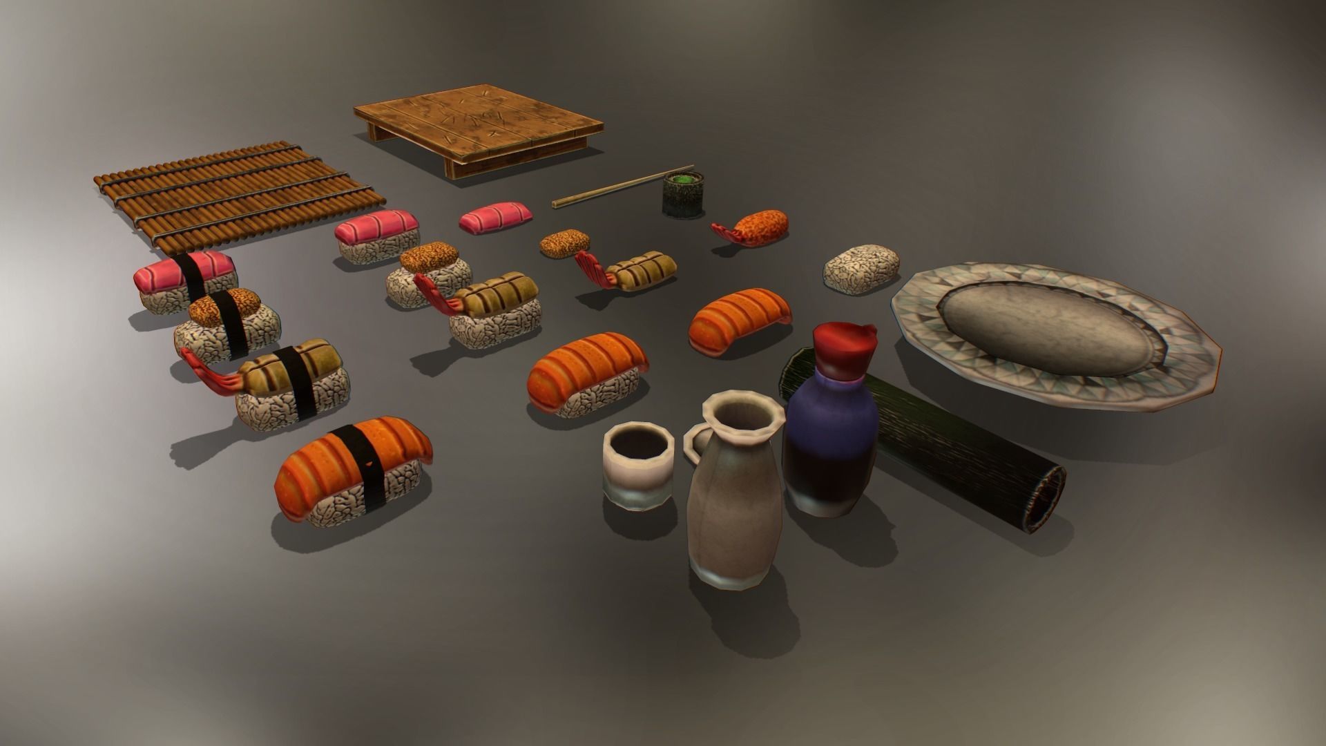 Sushi Pack Low-poly 3D model_5