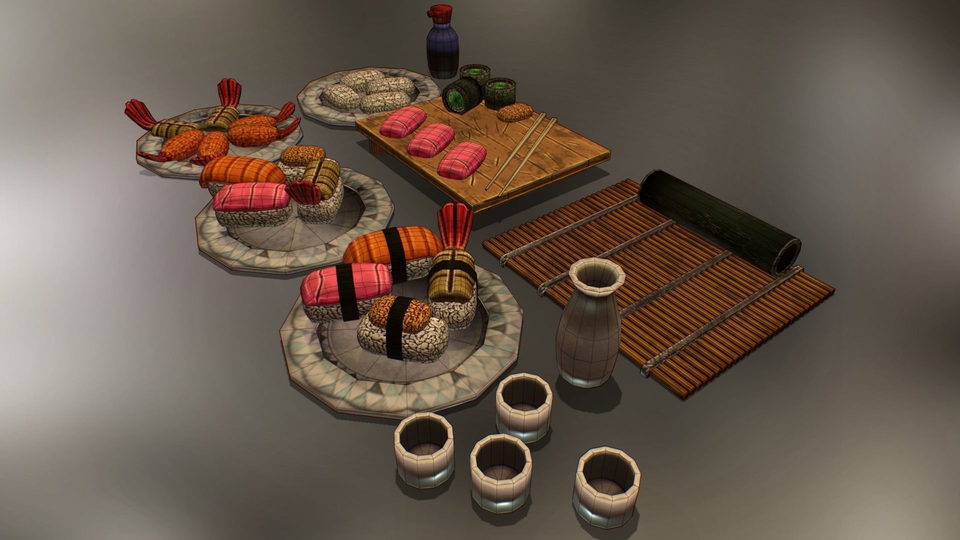 Sushi Pack Low-poly 3D model_10