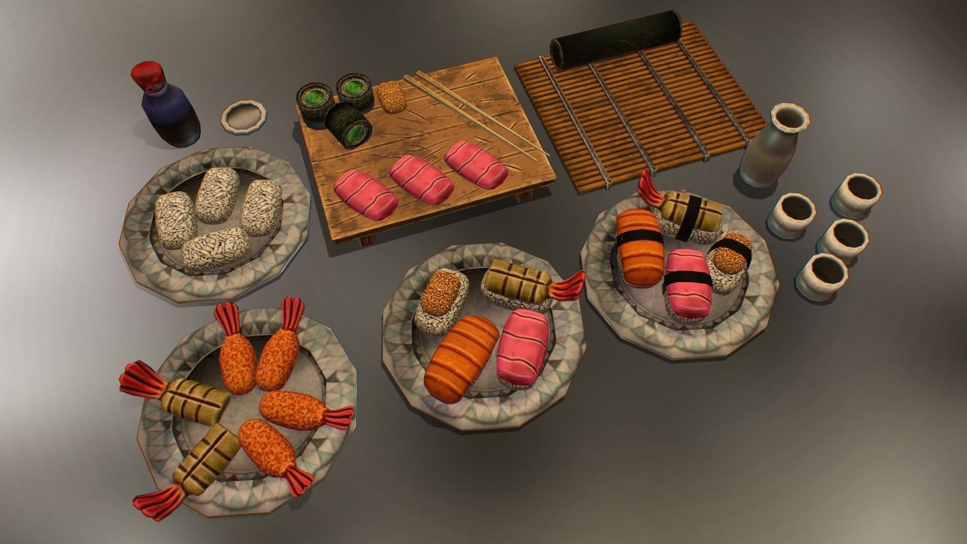 Sushi Pack Low-poly 3D model_7