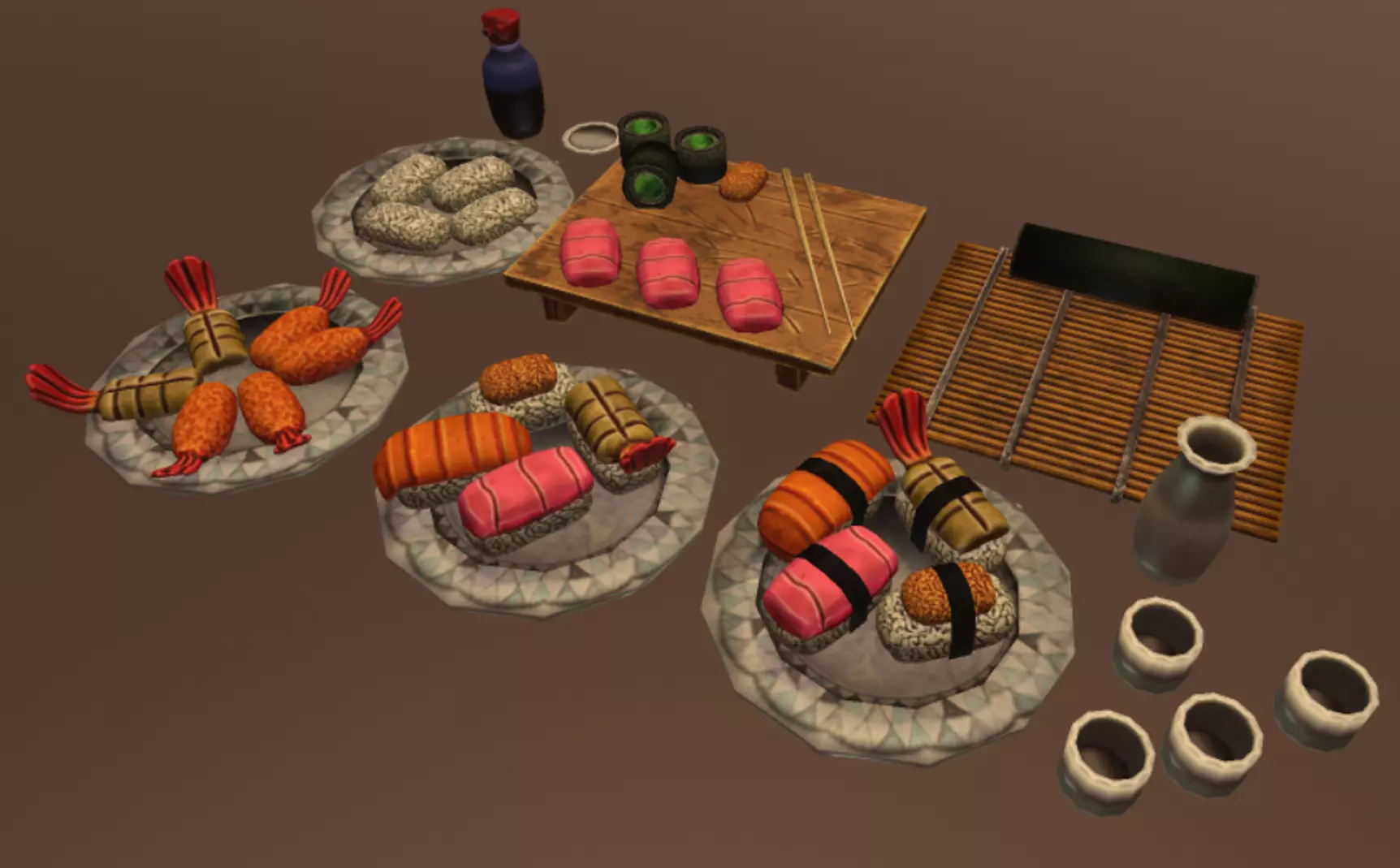 Sushi Pack Low-poly 3D model_0
