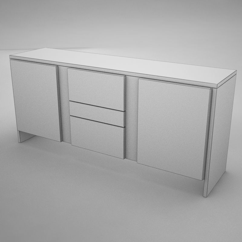 coffe table square Low-poly 3D model_9