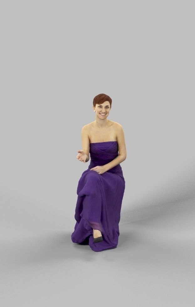 10x Sitting Woman Casual Man Cafeteria Waitress Vol02 Scanned 3D Model Collection_53
