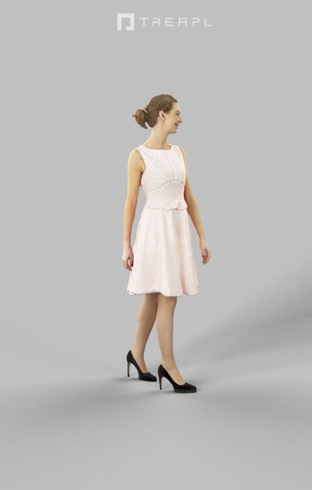 10x Sitting Woman Casual Man Cafeteria Waitress Vol02 Scanned 3D Model Collection_35