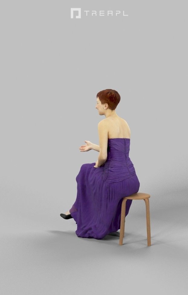 10x Sitting Woman Casual Man Cafeteria Waitress Vol02 Scanned 3D Model Collection_49