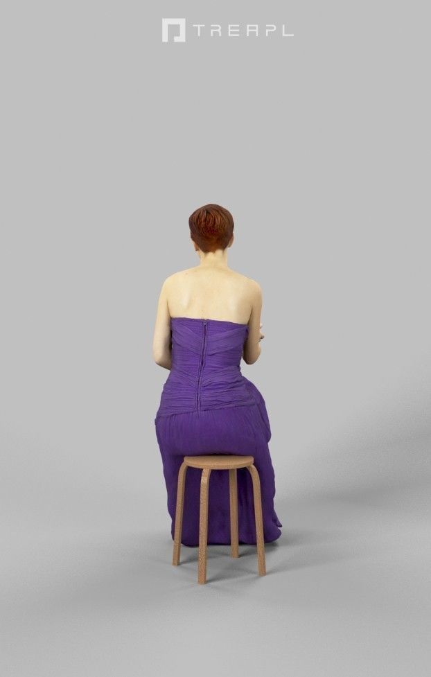 10x Sitting Woman Casual Man Cafeteria Waitress Vol02 Scanned 3D Model Collection_50