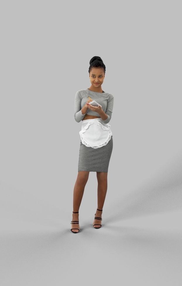 10x Sitting Woman Casual Man Cafeteria Waitress Vol02 Scanned 3D Model Collection_47