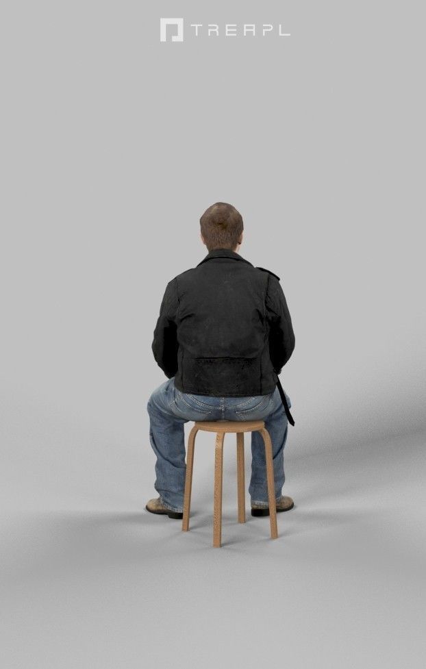 10x Sitting Woman Casual Man Cafeteria Waitress Vol02 Scanned 3D Model Collection_91