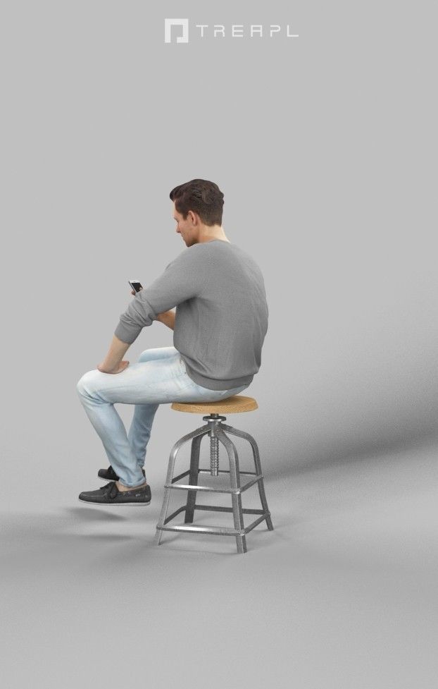 10x Sitting Woman Casual Man Cafeteria Waitress Vol02 Scanned 3D Model Collection_61