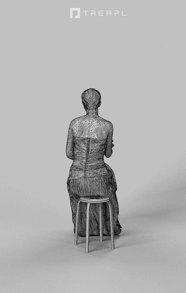 10x Sitting Woman Casual Man Cafeteria Waitress Vol02 Scanned 3D Model Collection_55