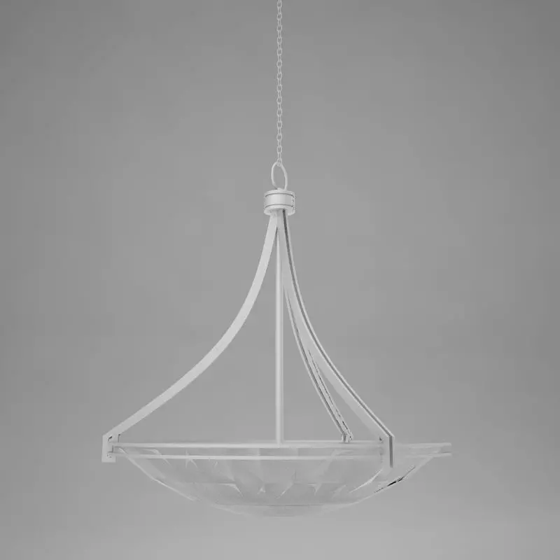 lamp05 glass pendant light hanging from chain 3D model