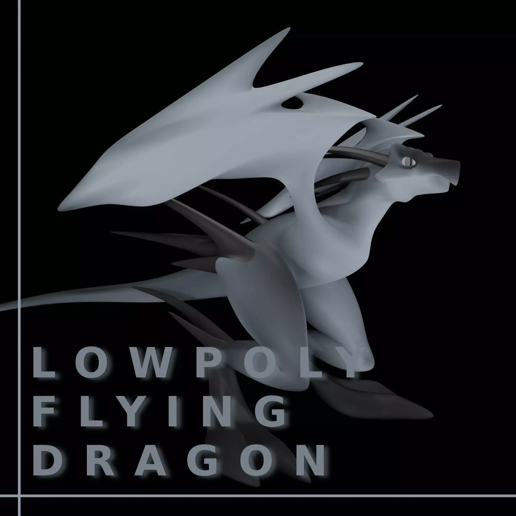 Flying Dragon Low-poly 3D model_0