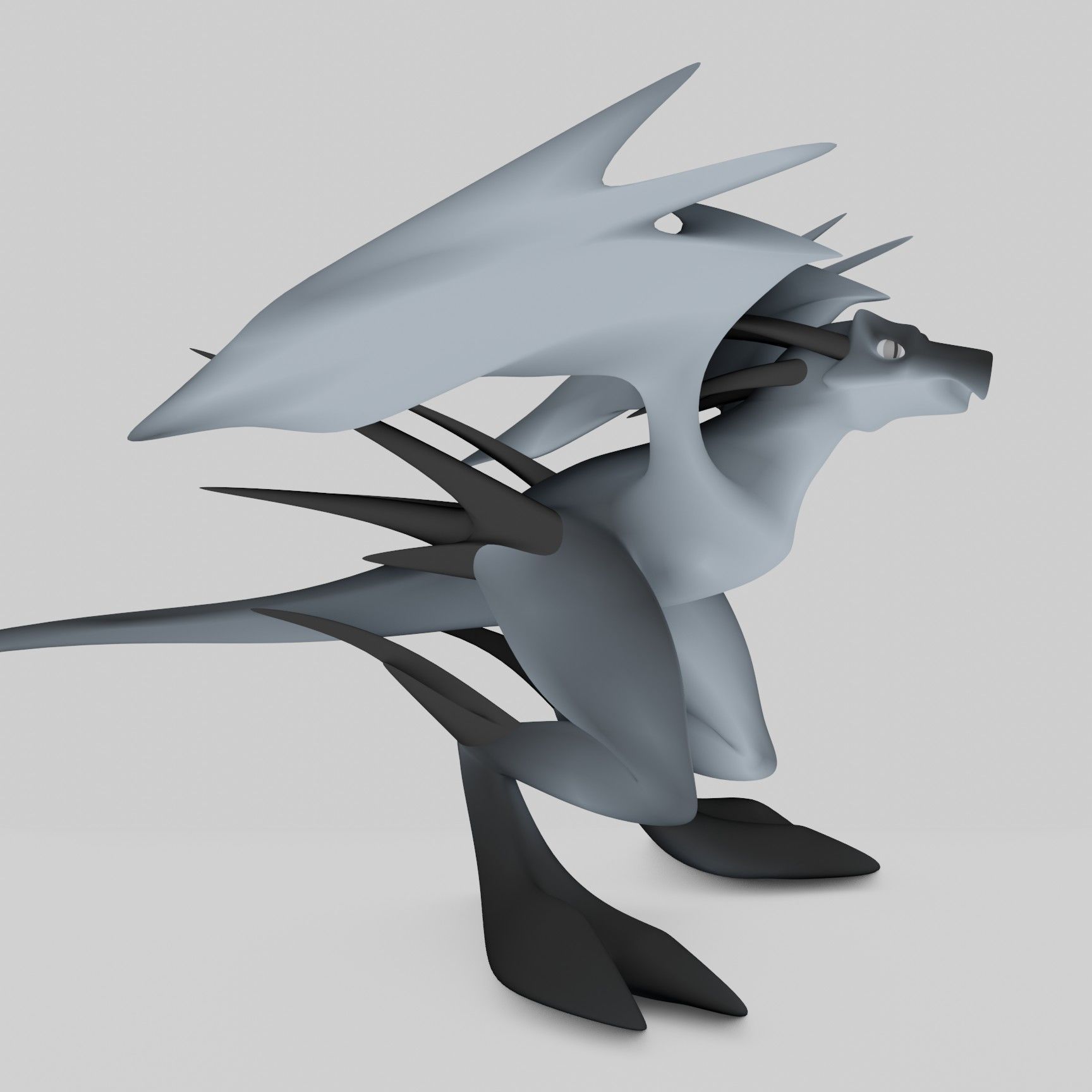 Flying Dragon Low-poly 3D model_33