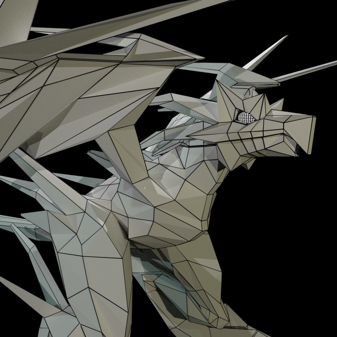 Flying Dragon Low-poly 3D model_6