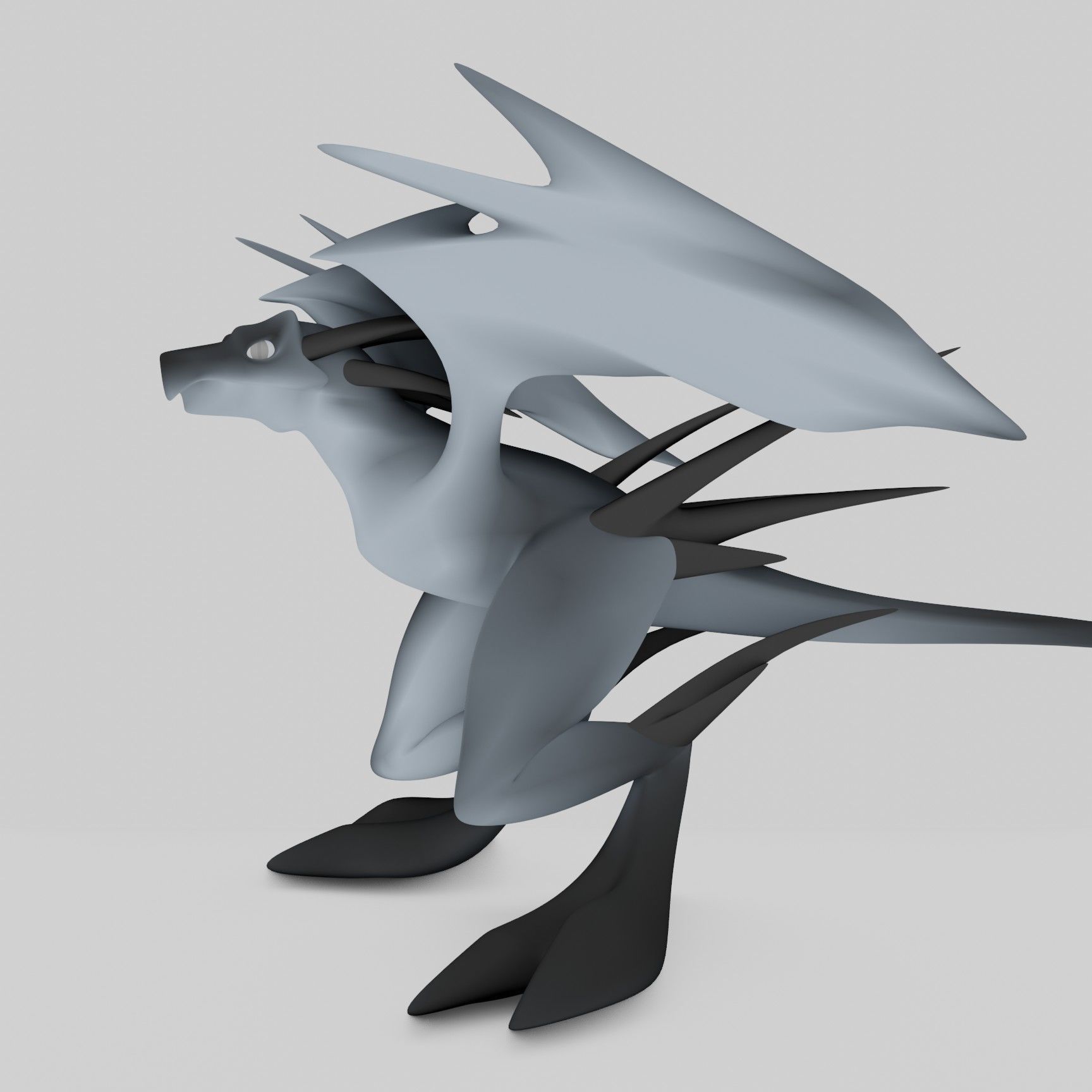 Flying Dragon Low-poly 3D model_25