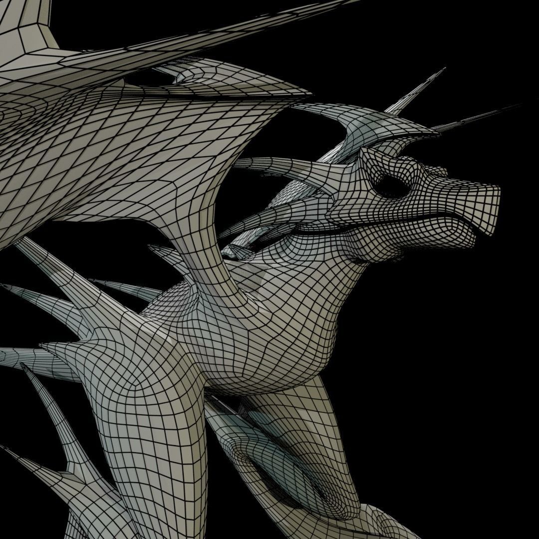 Flying Dragon Low-poly 3D model_4