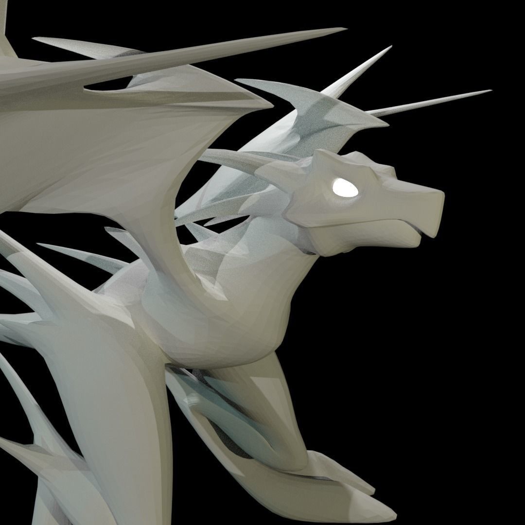 Flying Dragon Low-poly 3D model_3