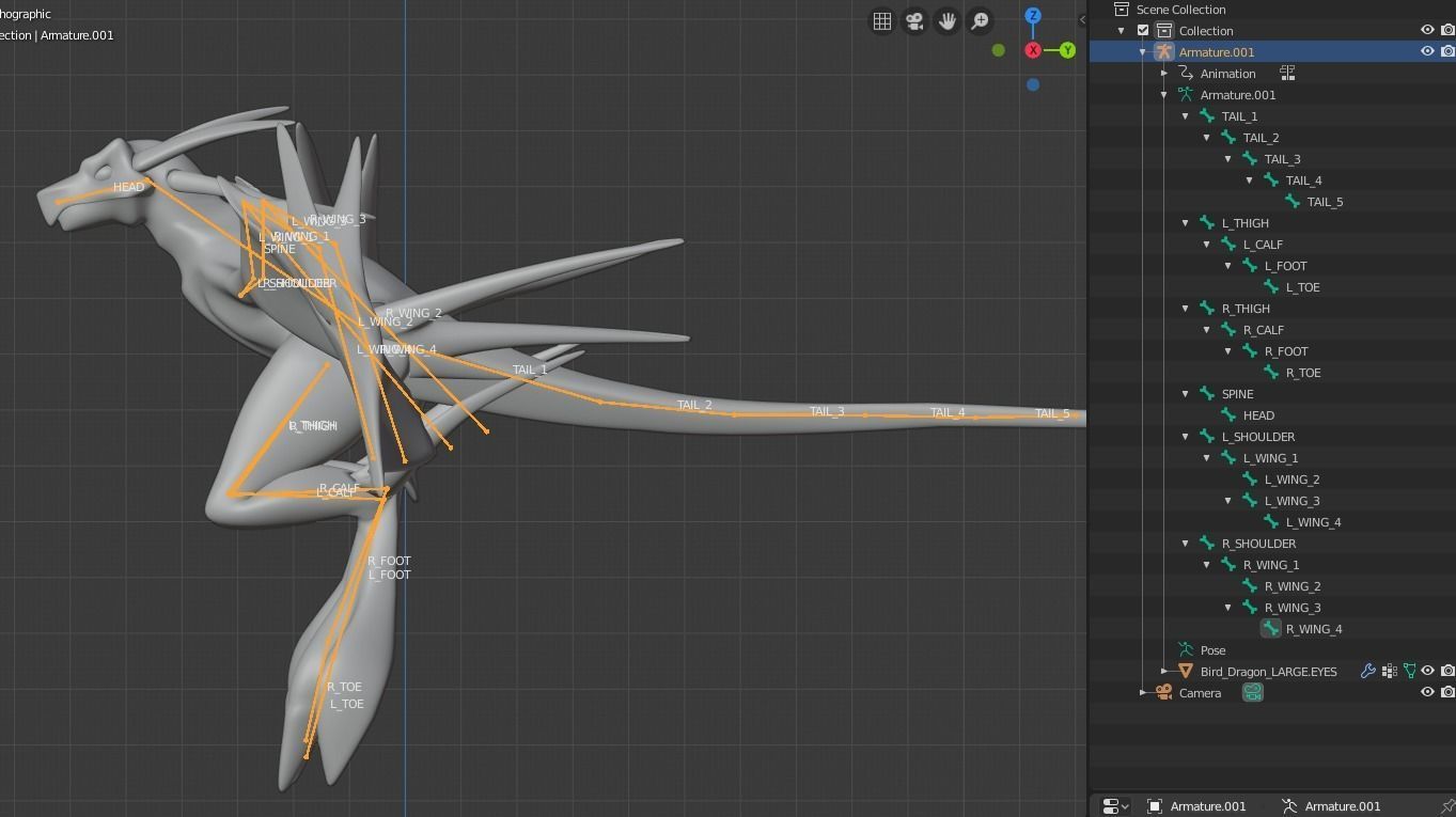 Flying Dragon Low-poly 3D model_47
