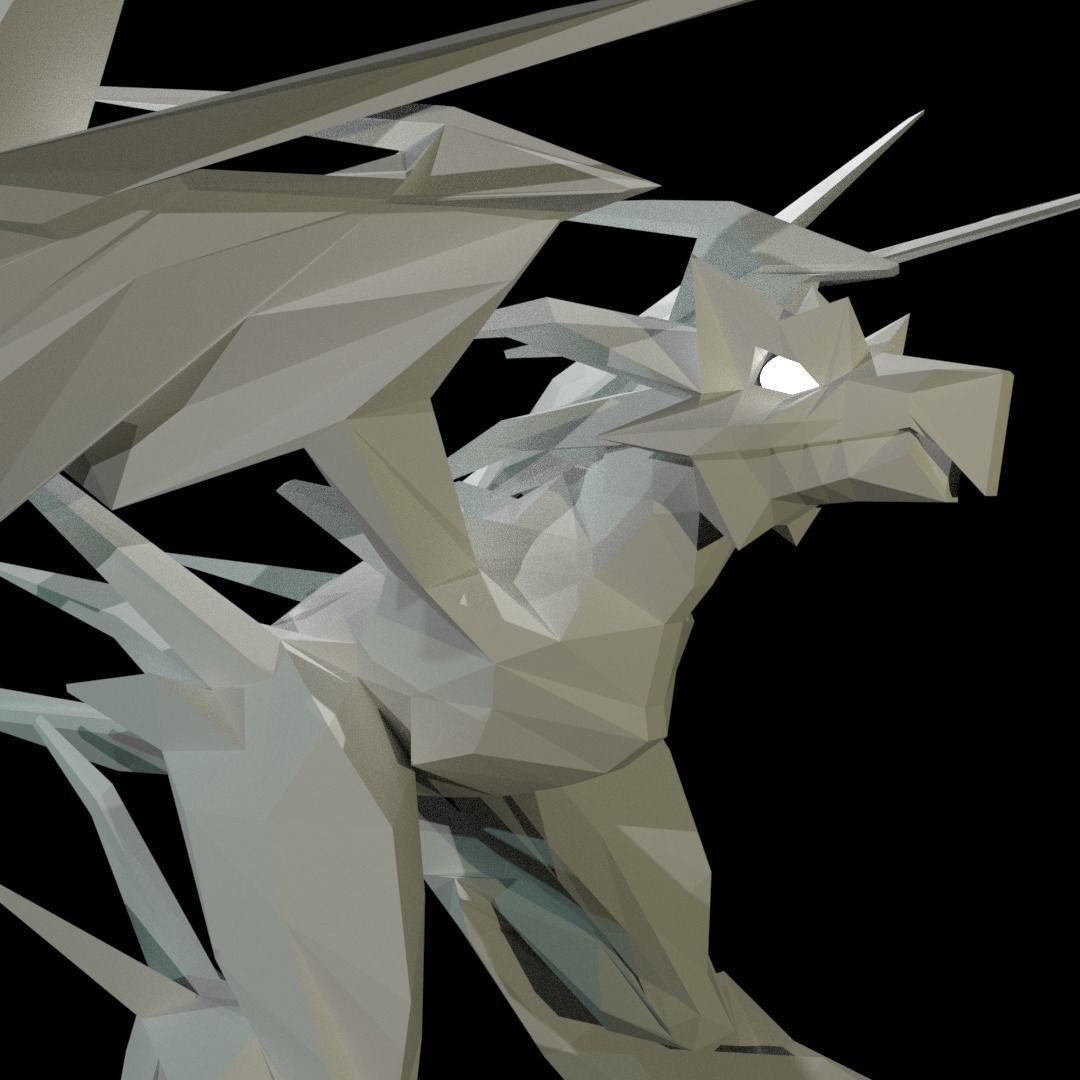 Flying Dragon Low-poly 3D model_5