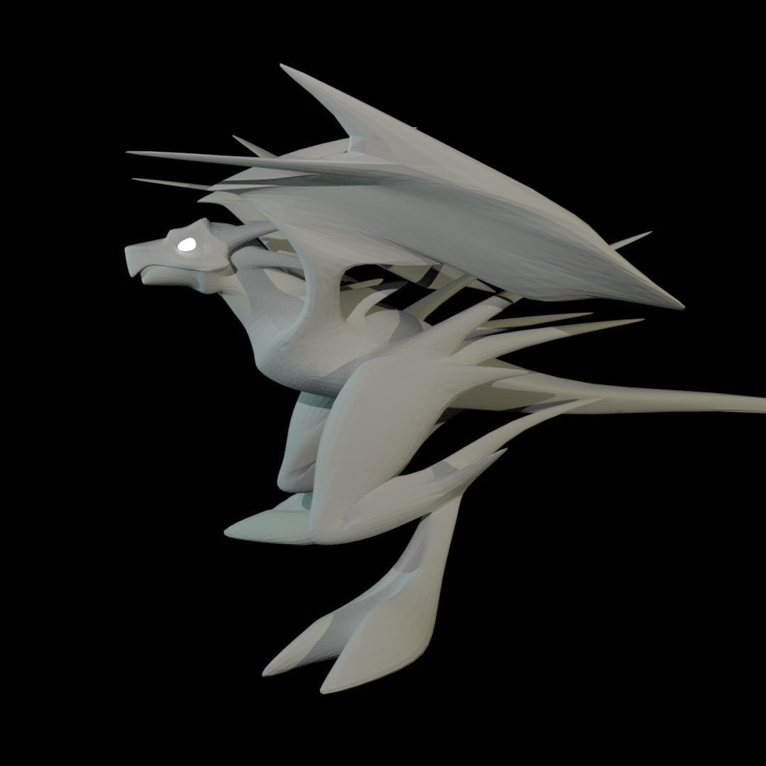 Flying Dragon Low-poly 3D model_43
