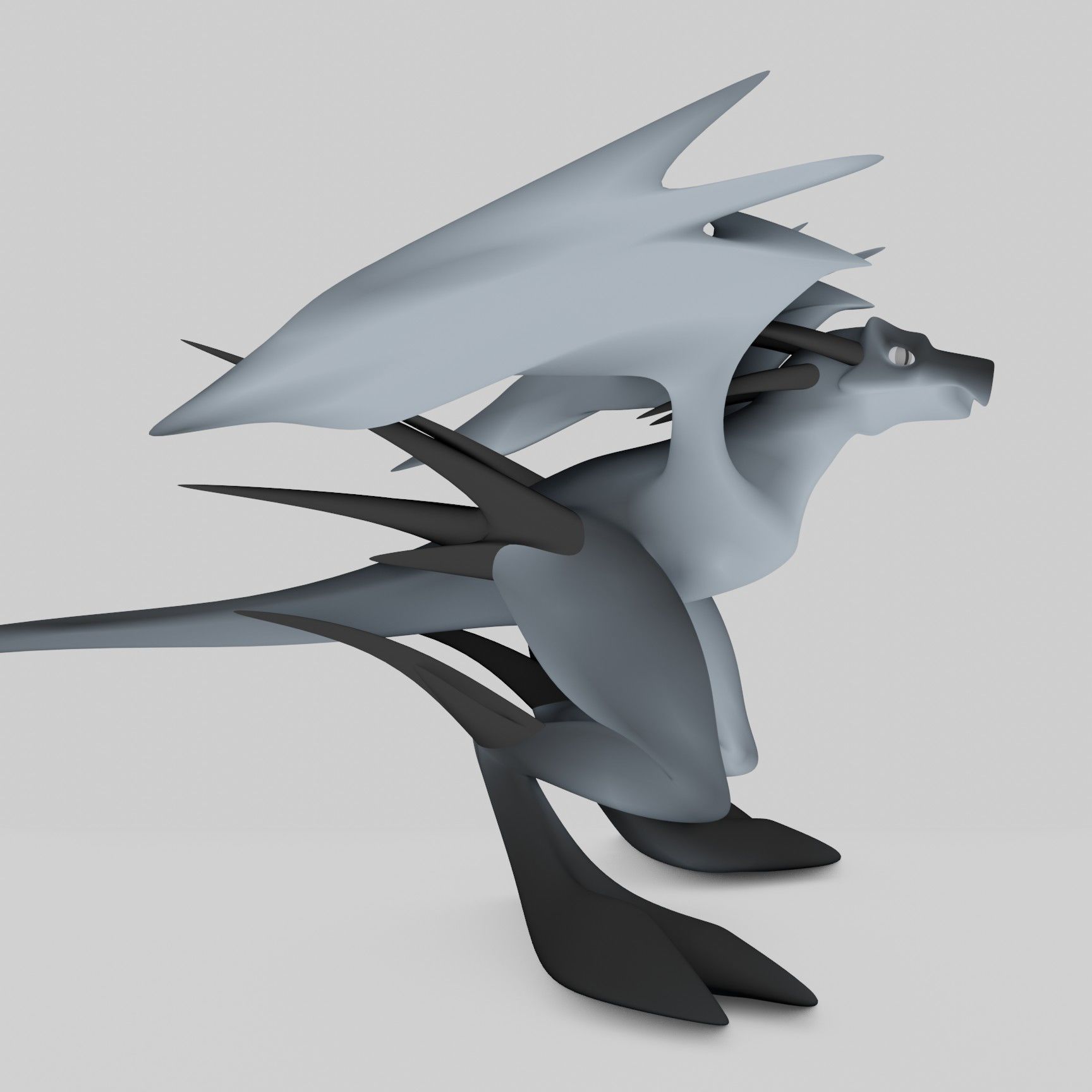Flying Dragon Low-poly 3D model_34