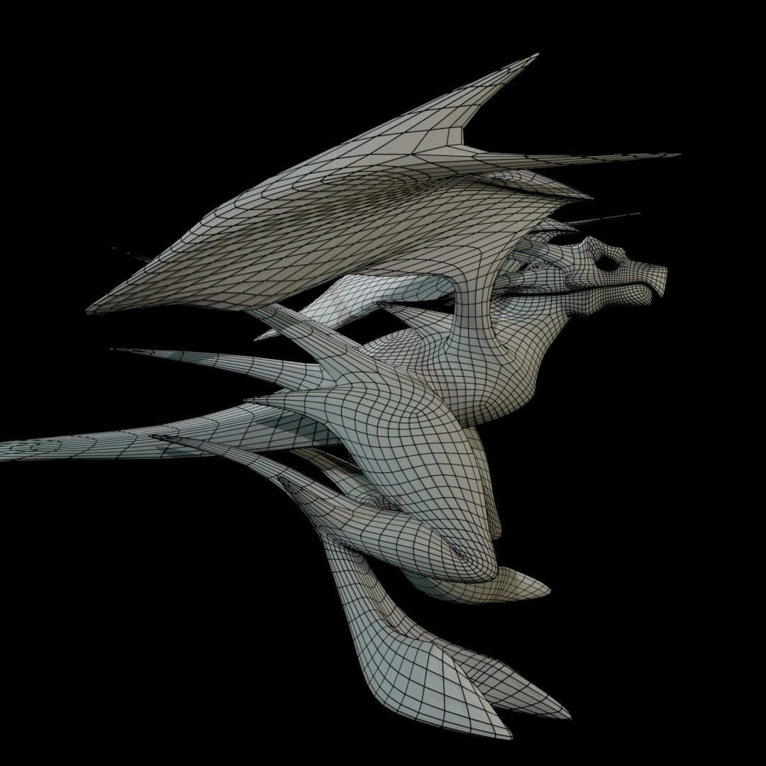 Flying Dragon Low-poly 3D model_8