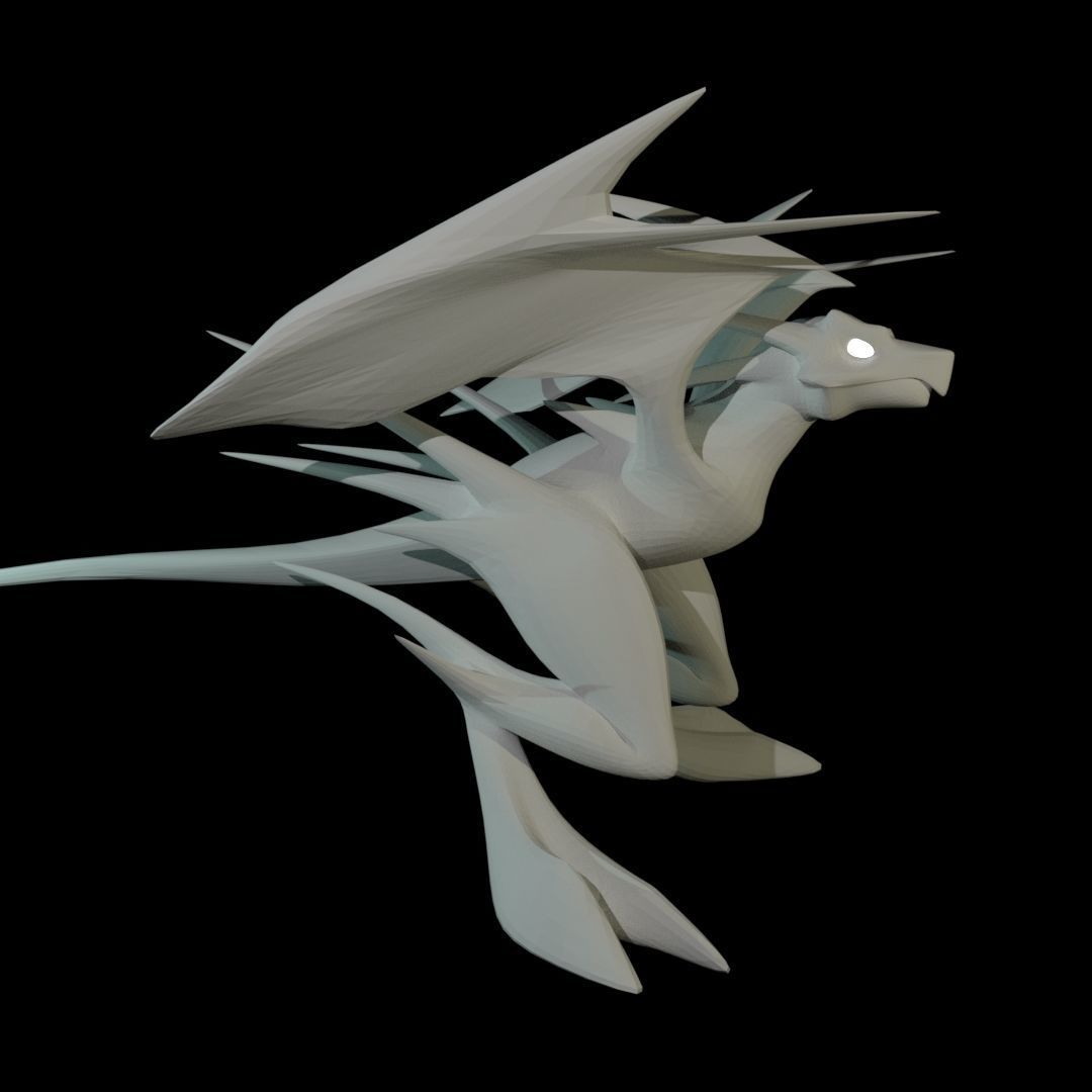Flying Dragon Low-poly 3D model_37