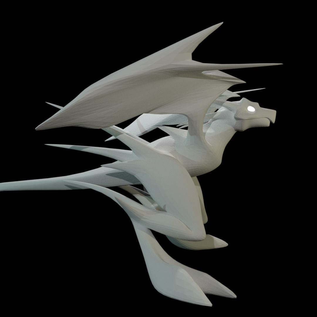 Flying Dragon Low-poly 3D model_7