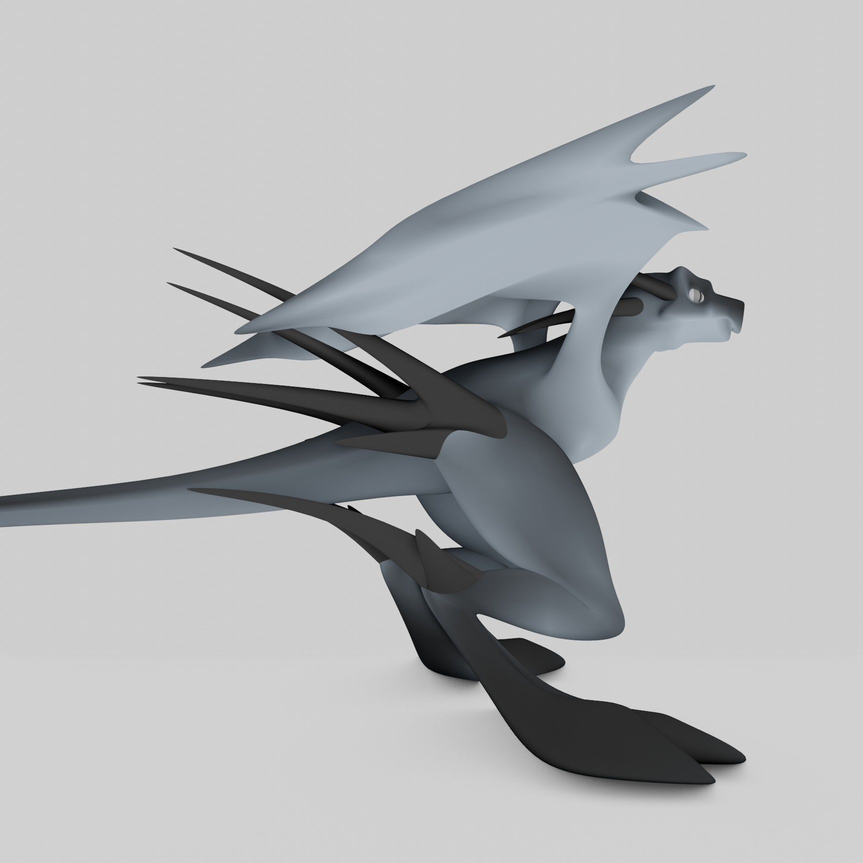 Flying Dragon Low-poly 3D model_14