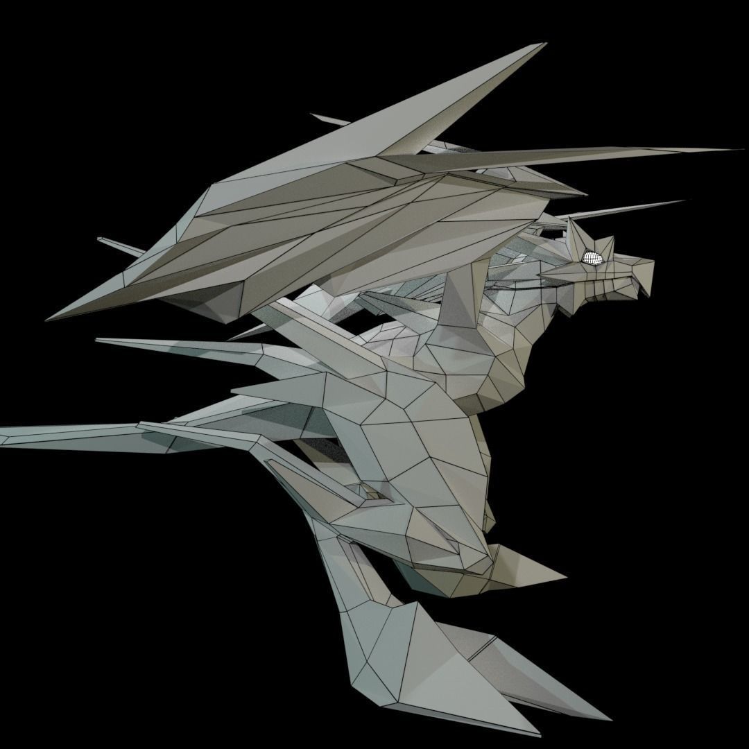 Flying Dragon Low-poly 3D model_10
