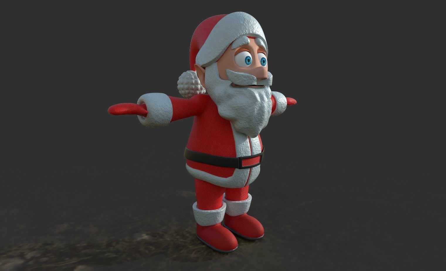 Santa claus Low-poly 3D model_4