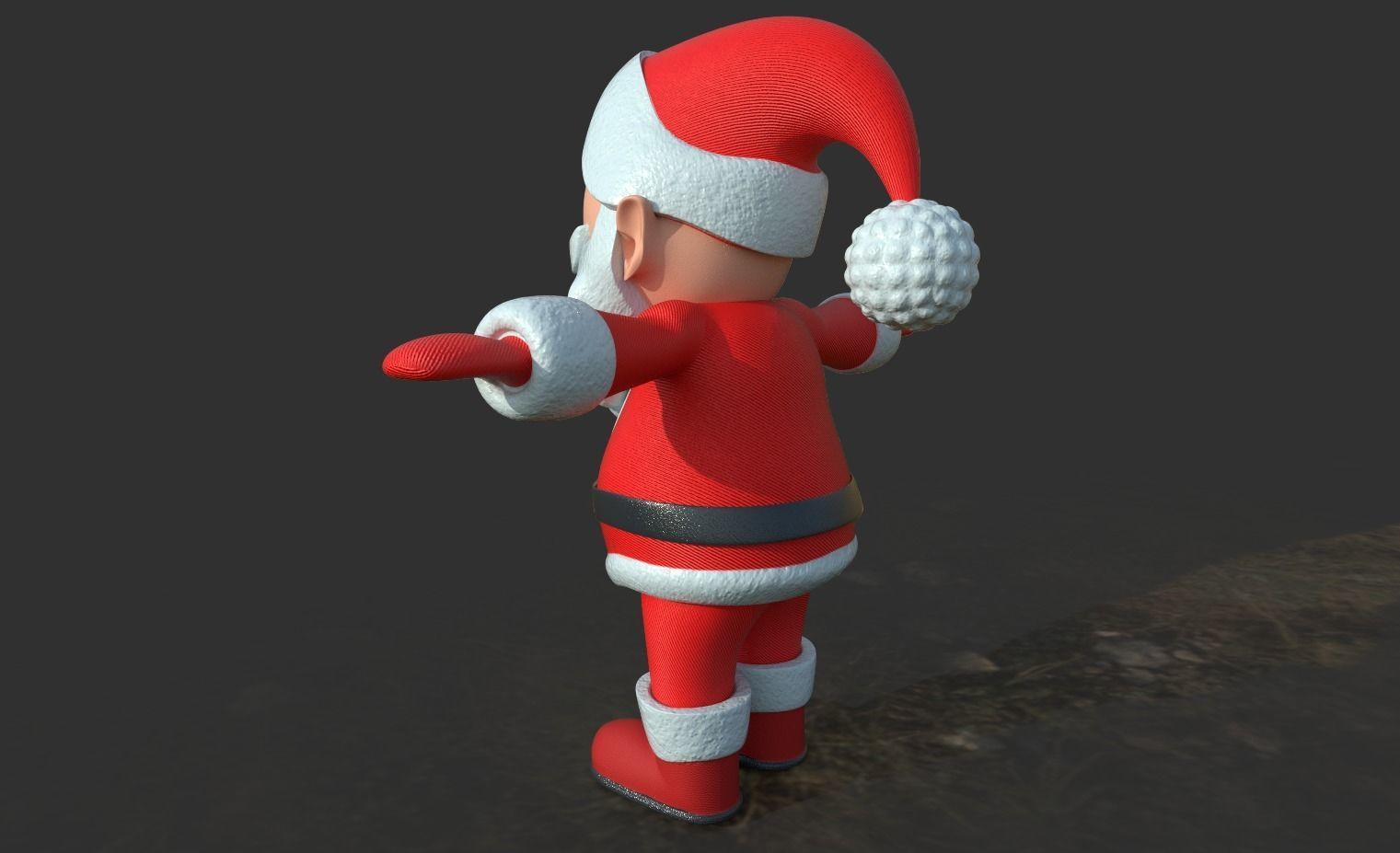 Santa claus Low-poly 3D model_6