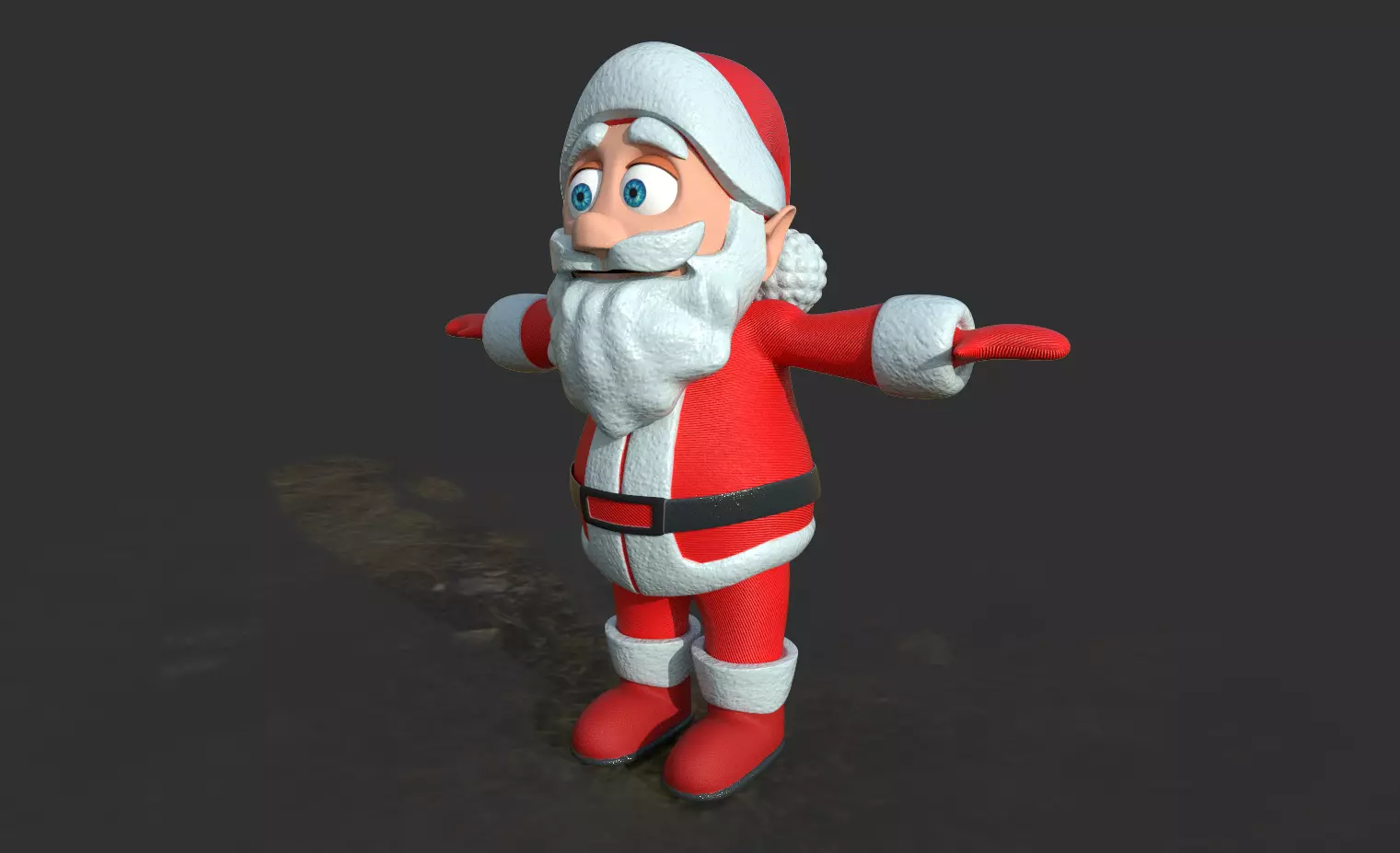 Santa claus Low-poly 3D model_0