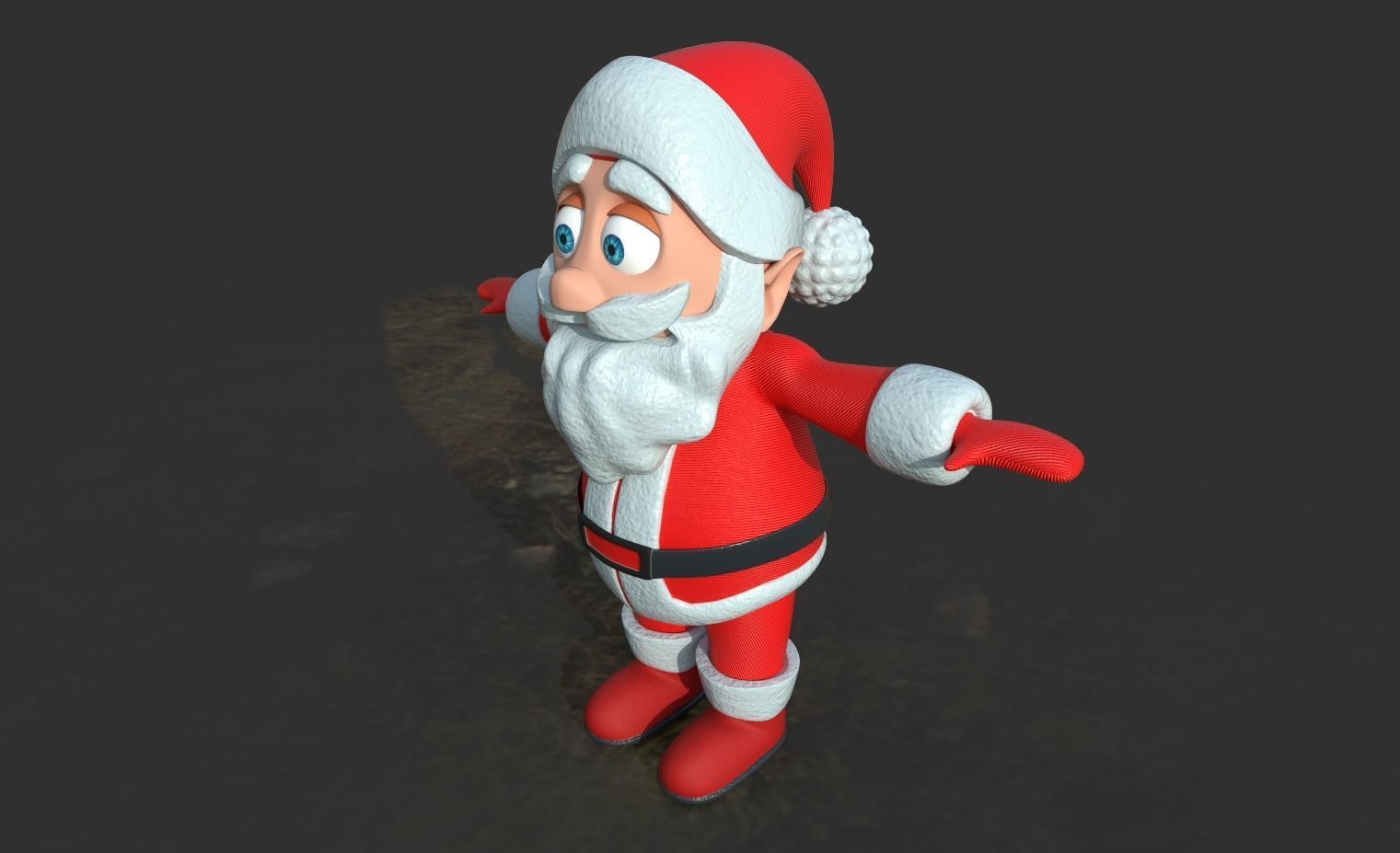 Santa claus Low-poly 3D model_7