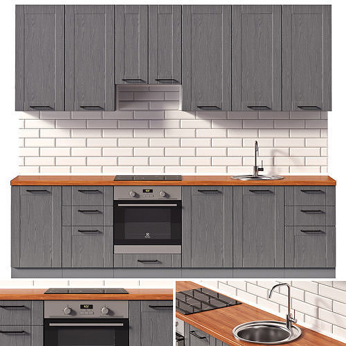 Kitchen ROYAL WOOD graphite 3D model